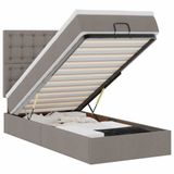 vidaXL Lit avec matelas 90x200 cm tissu taupe