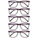 Opulize Arc 5 Stuks Groot Leesbril Purper Patroon Mannen Vrouwen Scharnieren Met Veer RRRRR66-5 +2,00