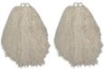 Merkloos Cheerball/pompom met ringgreep - 2x - blanc - 23 cm - pour enfants - Accessoires de déguisement de pom-pom girl