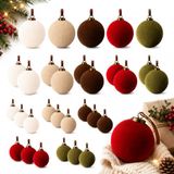 Fluwelen kerstversieringen bulk virale stroomden kerstboom bal 30 Pack Ornamenten Xmas decoratieve hangende ornamenten kerstboom decoratie 30 Pack Groot, Klein, Medium Bundelpakket