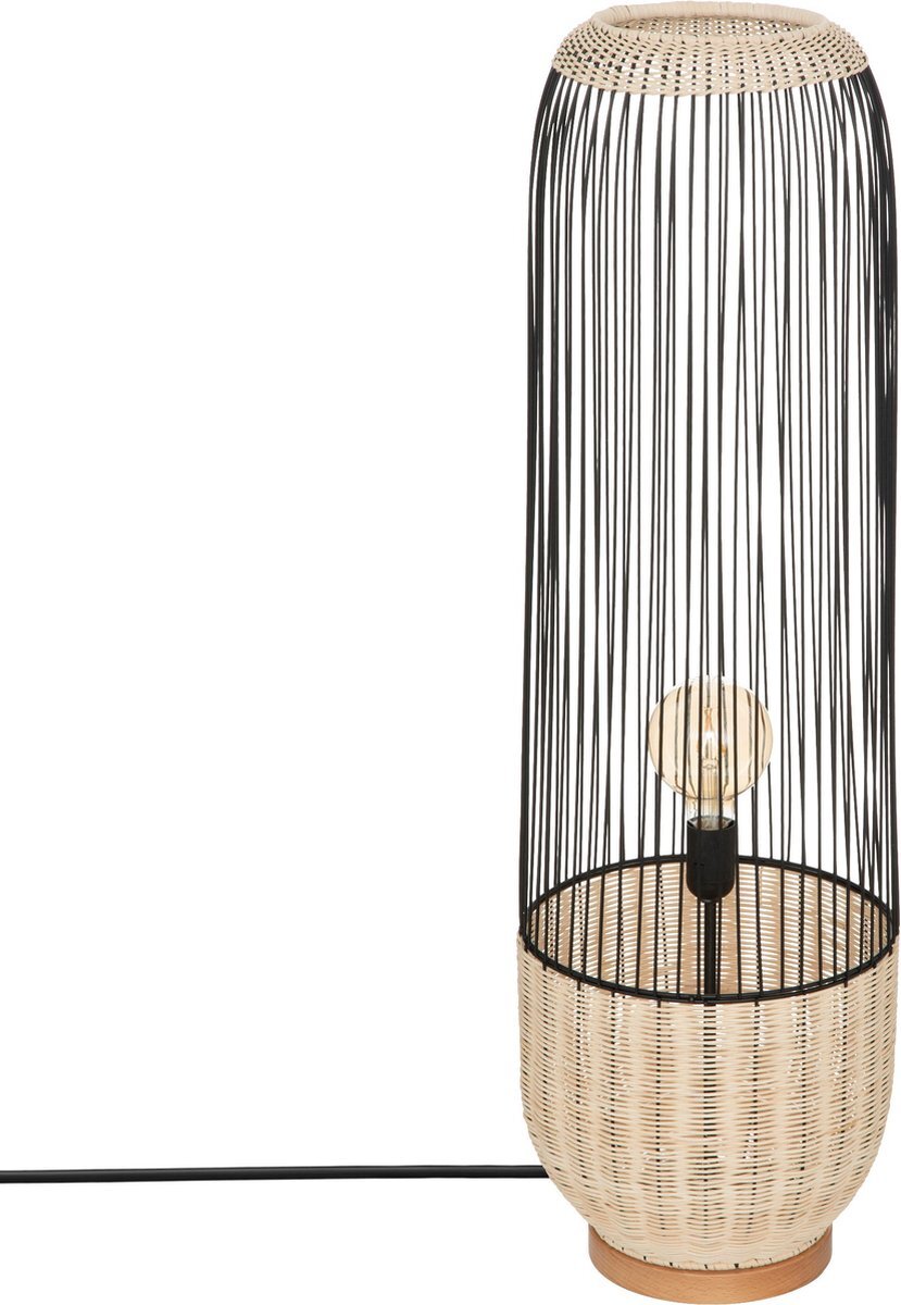 Atmosphera Anea vloerlamp / staande lamp - Beige / Zwart - H95 cm - Metaal