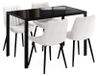 Vicco Ensemble de table à manger "Grand", Noir 120 x 70 cm | avec 4 chaises (beige)
