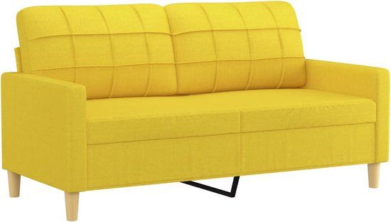 vidaXL Tweezitsbank 140 cm stof lichtgeel