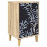 vidaXL Nachtkastje DOKKUM Sonoma Eiken 36 x 33 x 60 cm Bewerkt hout