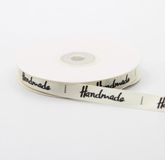 Merkloos LEDUC Satijnen Lint "Handmade" Ecru 22m 10mm