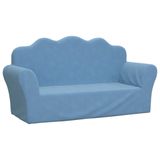 VidaXL Banc pour enfants 2 places peluche douce bleu