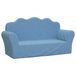 VidaXL Banc pour enfants 2 places peluche douce bleu