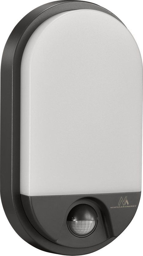 Maclean MCE340 GR LED lamp met infrarood bewegingssensor - 1100lm - 15W - IP54 - grijs