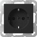 Gira Systeem 55 Wandcontactdoos met randaarde kinderveilig 1V Mat Zwart 4755005