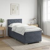 Maison Exclusive - Lit boxspring exclusif avec matelas et éclairage LED, couleur gris foncé, dimensions 90 x 200 cm, revêtement en velours