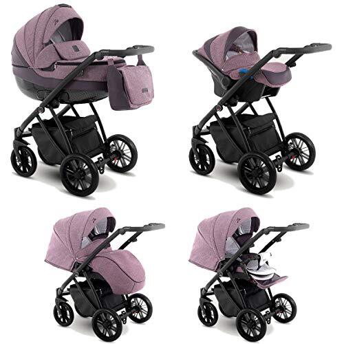 Lux4Kids Kinderwagen 2in1 3in1 Isofix Autostoel 6 Kleuren Gratis Accessoires Zoe Lavender ZEO-6 3in1 met babyzitje