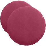 vidaXL Zitkussens 2 st Fluweel Wijnrood Ø50 x 19 cm