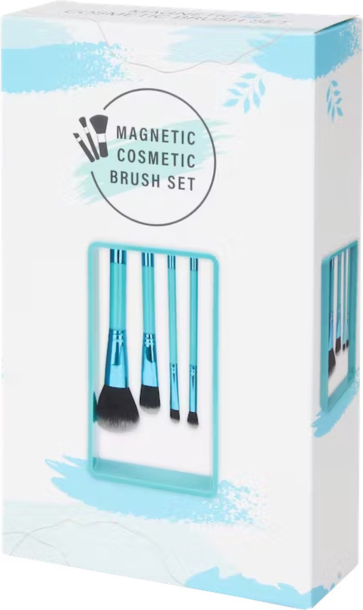 A.A.S Cosmetic A.A.S Magnetische make-up-kwasten in houder- Brush set- 5-delig- Blauw