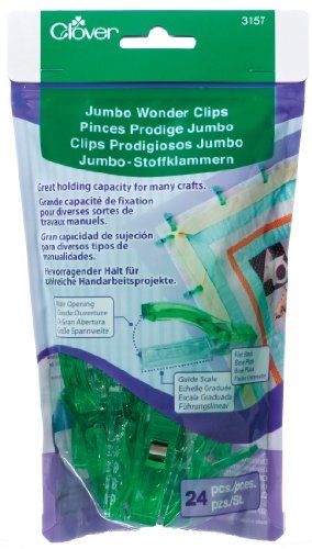 Clover Clover 24-delige Jumbo Wonder Clips, CL3157, Groen