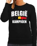 Bellatio Decorations Shoppartners Bv Belgie kampioen supporter sweater zwart EK/ WK voor dames - EK/ WK trui / outfit M