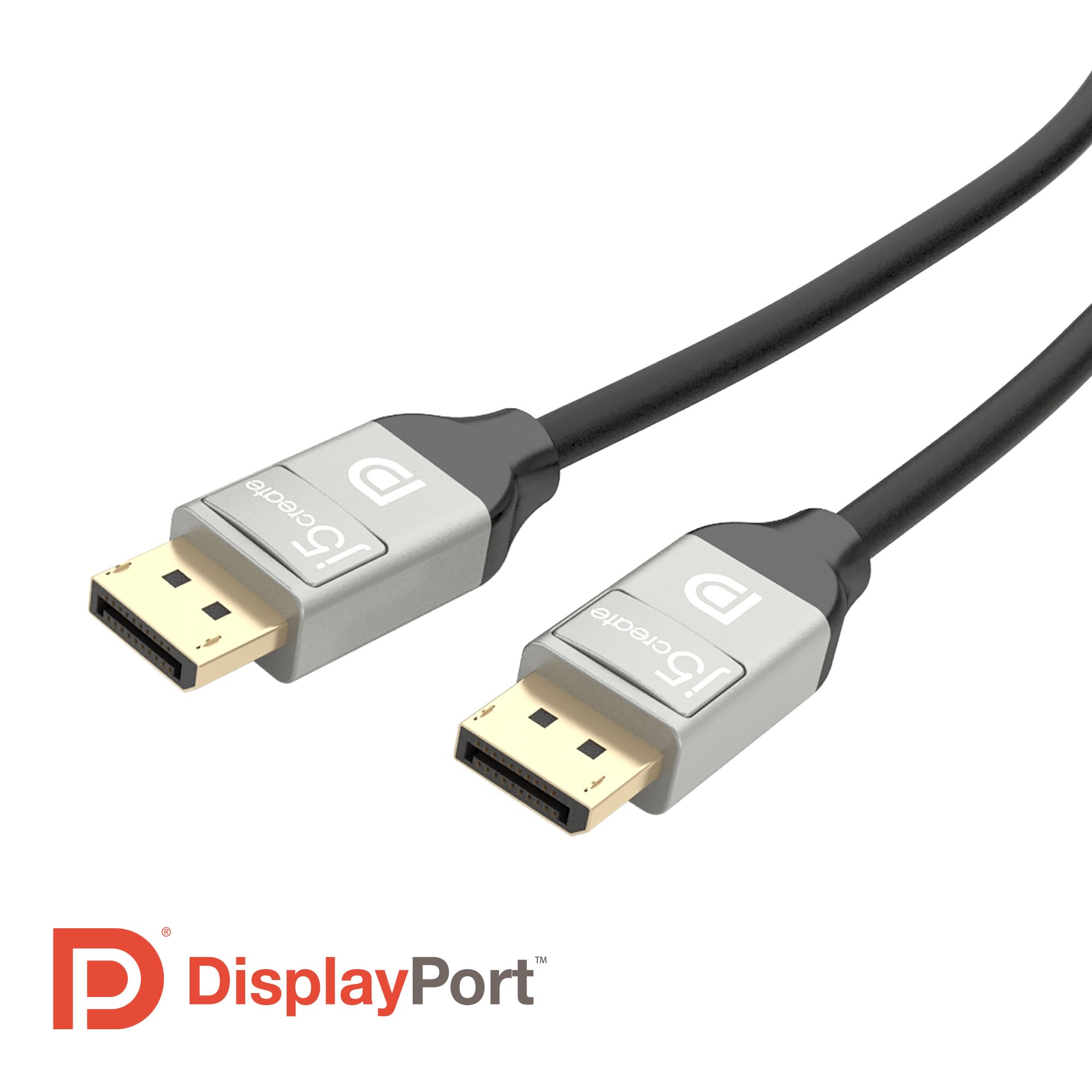 j5create JDC42-N DisplayPort Kabel - 1.8m - 4K - Zwart/Grijs