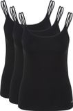 Speidel Dames spaghetti topje 3 pack Bambus Zwart XXL