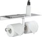 Unyqoos® Dubbele toiletrolhouder met opbergruimte voor de badkamer – mat metaal, water- en roestbestendig, rolhouder 12,5 cm, boorvrije montage inclusief montageset