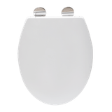 HomSeat Abattant WC en forme de O de qualité supérieure avec fonction d’arrêt en douceur et charnières en acier inoxydable – Fabriqué en duroplast de haute qualité, 44,6 x 37,3 cm, 1 ensemble