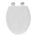 HomSeat Abattant WC en forme de O de qualité supérieure avec fonction d’arrêt en douceur et charnières en acier inoxydable – Fabriqué en duroplast de haute qualité, 44,6 x 37,3 cm, 1 ensemble