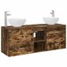 vidaXL Badkamerkastenset 3 st Gerookt eiken 129 x 35 x 80 cm