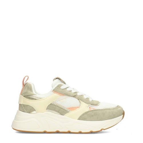 POSH by Poelman Rosie chunky sneakers wit/lichtgroen