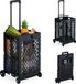 Merkloos Relaxdays boodschappentrolley opvouwbaar, wielen, tot 25 kg, boodschappenkrat, telescopische handgreep, zwart