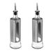 5Five Bouteilles de vinaigre/huile pour table - 2x - verre/métal - transparent/argenté - huile d'olive et vinaigre de table - 500 ml par bouteille