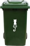 MC Living KadoExpress Kliko Sticker / Vuilnisbak Sticker - Kat - Nummer 35 - 23x8 - Wit