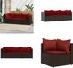 vidaXL Loungeset met Kussens Poly Rotan Bruin