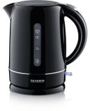 SEVERIN WK4322 Elektrische waterkoker, draadloos, 1,7 L, 2200 W, voet, 360, verborgen verwarmingselement, zwart