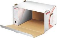 Esselte Archiv-Container Standard für Schachteln, weiß/rot mit Frontklappe, für Format DIN A4, FSC zertifiziert,passend - 10 Stück (128910)