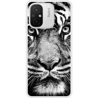 Xiaomi Redmi 12C Tigre blanc et noir Verstevigd hoesje met sublimatie bedrukking