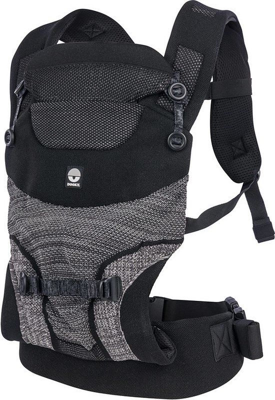 Dooky Terra Nova Draagzak - Zwart - 3,5-15kg - Buik- en Rugdrager
