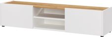 Basse table basse, blanc/chêne Navarra, 164x35x40 cm, peut être placé debout ou suspendu