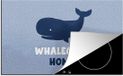 Merkloos KitchenYeah® Inductie beschermer 77x51 cm - 'Whalecome home' - Inductie kookplaat accessoire