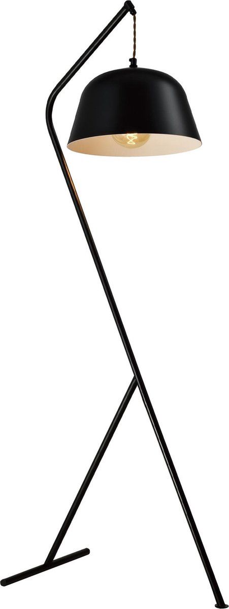 QUVIO Vloerlamp retro - Zwart en wit - 44 x 35 x 130 cm