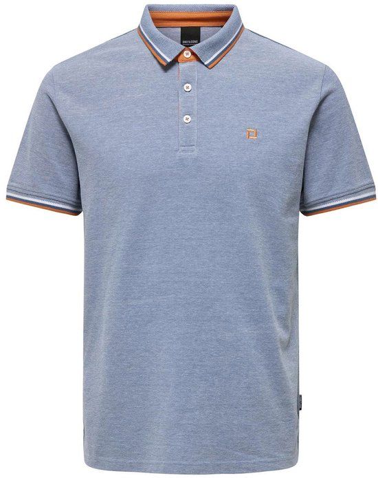 ONLY & SONS Fletcher Polo Heren - Maat L - Blauw