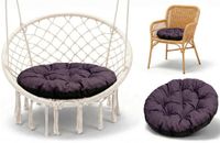 Amazinggirl Stoelkussen Rond 60 cm Bordeaux ecologisch linnen