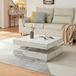 [en.casa] Salontafel Florenz vierkant met draaibaar blad marmerlook wit 76x76x38 cm