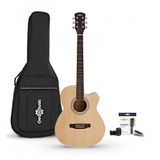 Gear4music Single Cutaway Elektro-akoestische Gitaar & Accessoires, Natuurlijk