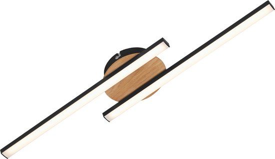 Briloner Leuchten LED Plafondlamp - Houtzwart - 12W - 960 Lumen - 3000K