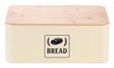 Relaxdays Broodtrommel Rechthoekig Beige, Lichtbruin Bamboo, Metaal