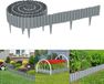 LARS360, 11,5 mètre, bordure de jardin aspect bois, bordure de jardin, bordure, revêtement, bordure d'herbe, palissade de jardin, en plastique PP, 20 pièces - gris