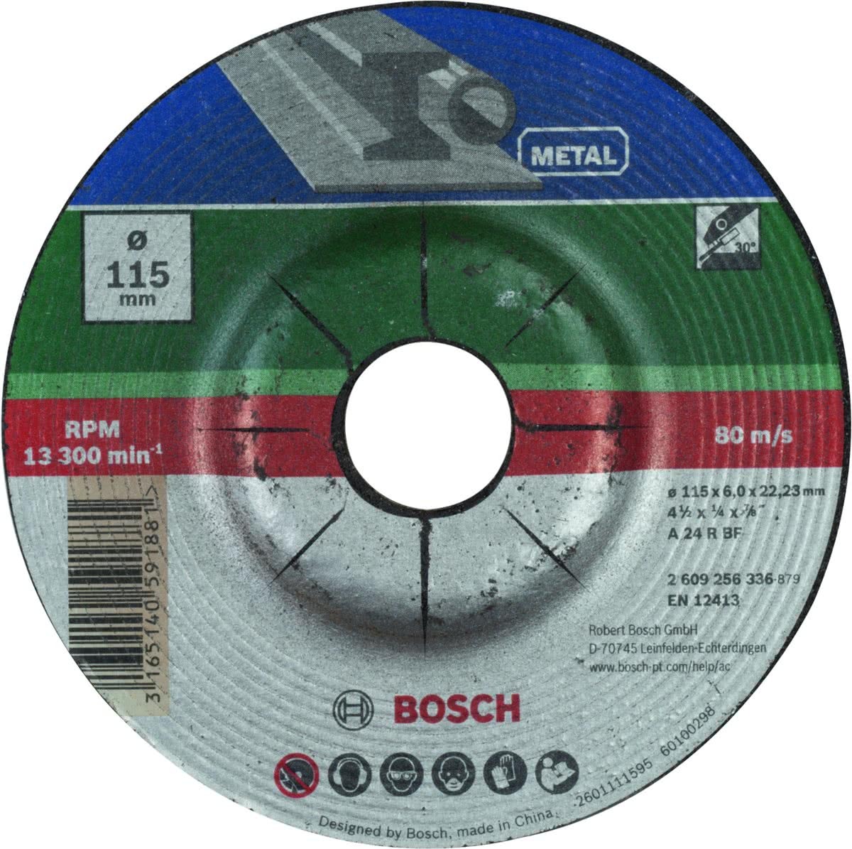 Bosch afbraam gebogen schijf voor metaal - 115 mm