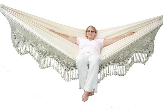 Vivere Braziliaanse Hangmat van katoen - Deluxe - Naturel - 2 persoons