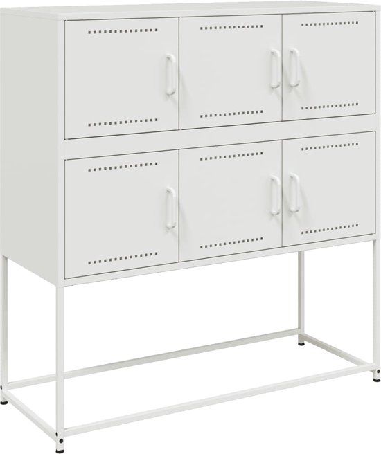 vidaXL Dressoir 100,5x39x107 cm staal wit