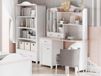 Bureau LUCIA 1 porte 3 tiroirs blanc/rose