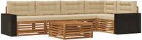 vidaXL - Bank loungeset - 5 zitplekken - Polyester - Natuurlijk en beige