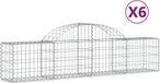 vidaXL Gabionen met boogvorm, 6 stuks, 200x30x40/60 cm, verzinkt staal